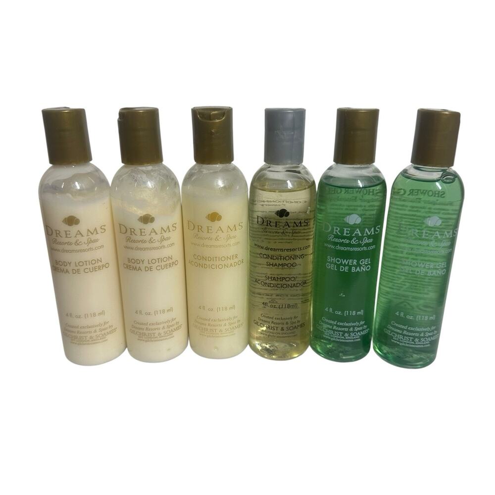 Gilchrist & Soames DREAMS Resorts Spas Lotion Shampoo Conditiioner Shower Gel